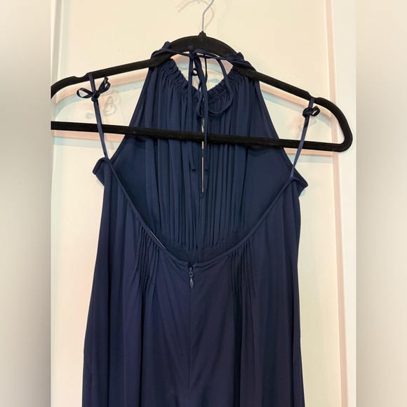 DIANE VON FURSTENBERG Tatianna Jumpsuit in Navy Halter Silk Open Back Size 6 - Picture 10 of 17